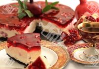 چیز کیک انار (بدون پخت)