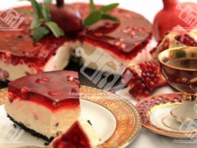 چیز کیک انار (بدون پخت)