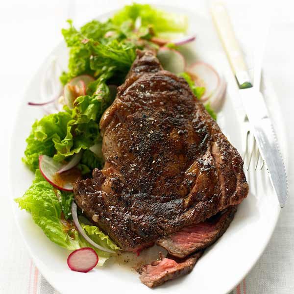 استیک با سس چیلی و گشنیز