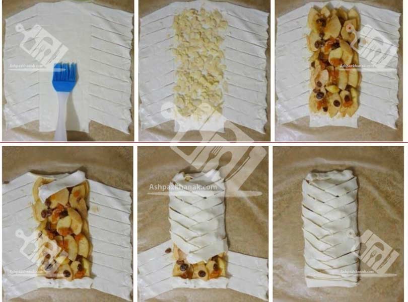 آشپزخانک-آموزش پیچیدن اشترودل گوشت