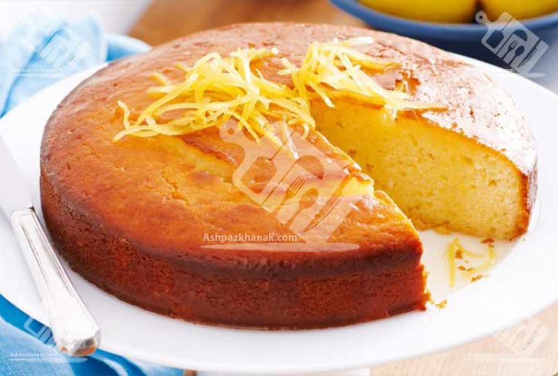 کیک ماست لیمویی با شربت