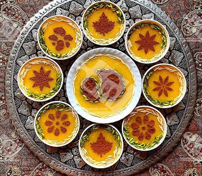 نمونه هایی از تزیین شله‌ زرد-طرز تهیه شله زرد -ماه رمضان-آشپزخانک
