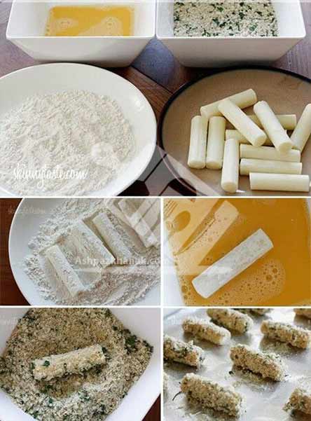 پنیر سوخاری آموزش تصویری-آشپزی-آشپزخانک-پیش غذا